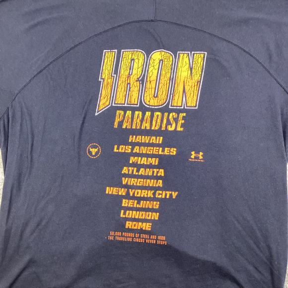 Under Armour Iron Paradise Loose Workout T Shirt Black Orange Size XL 486 - Picture 4 of 8